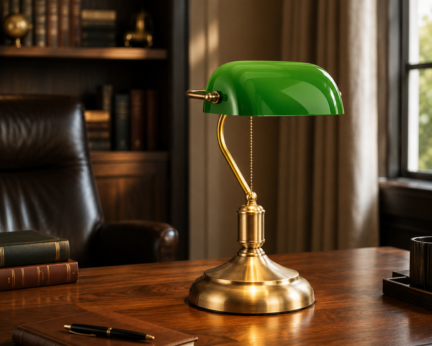 Lampe bibliothèque verte