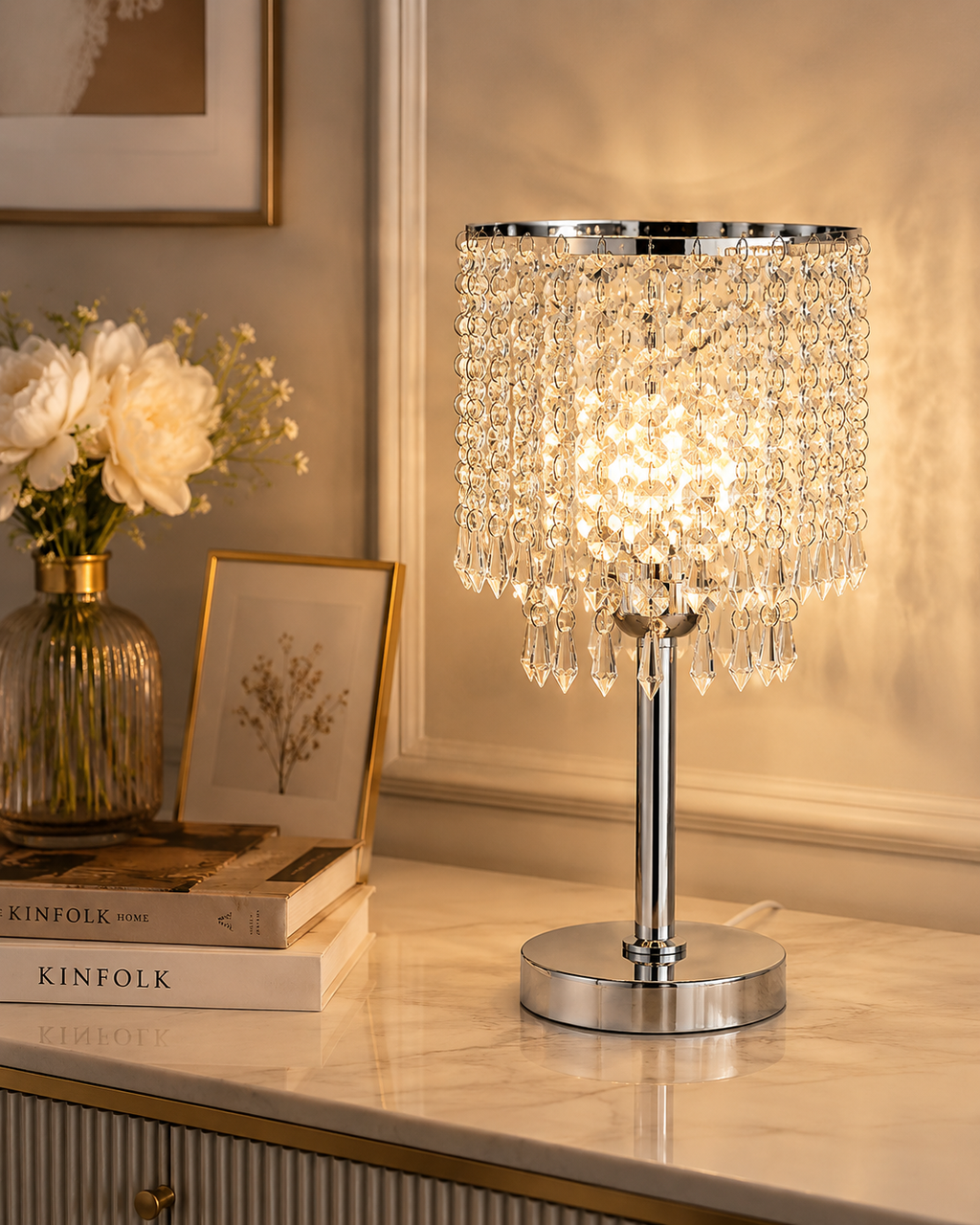 Lampe de chevet en cristal