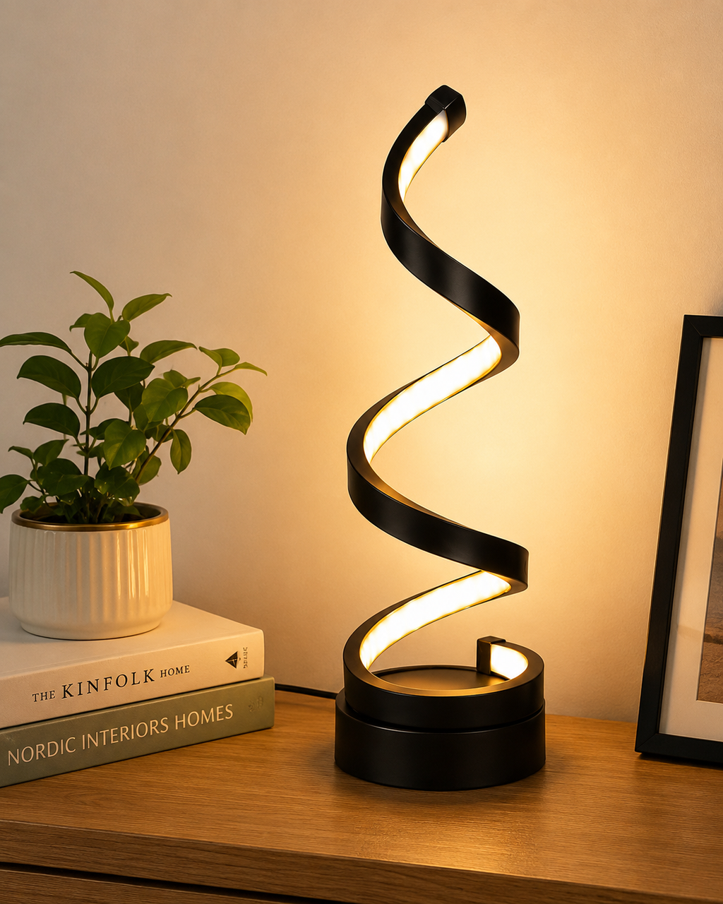 Lampe de chevet spirale