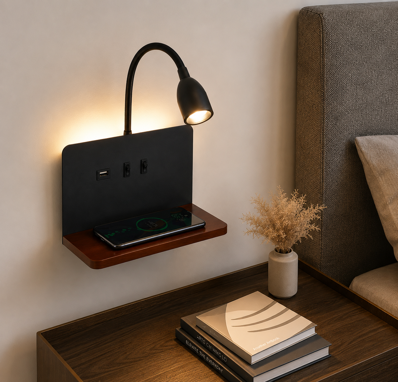 Lampe de chevet pour tete de lit