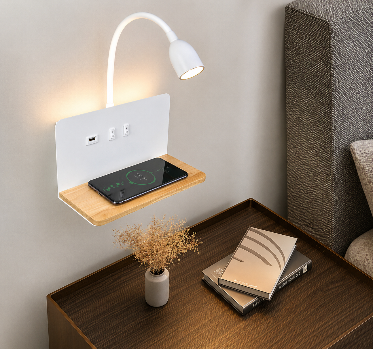 Lampe de chevet pour tete de lit