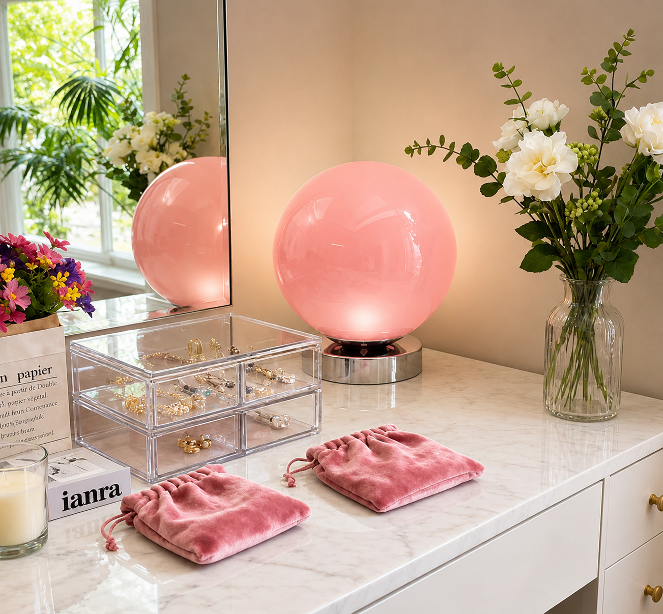 Lampe de chevet boule
