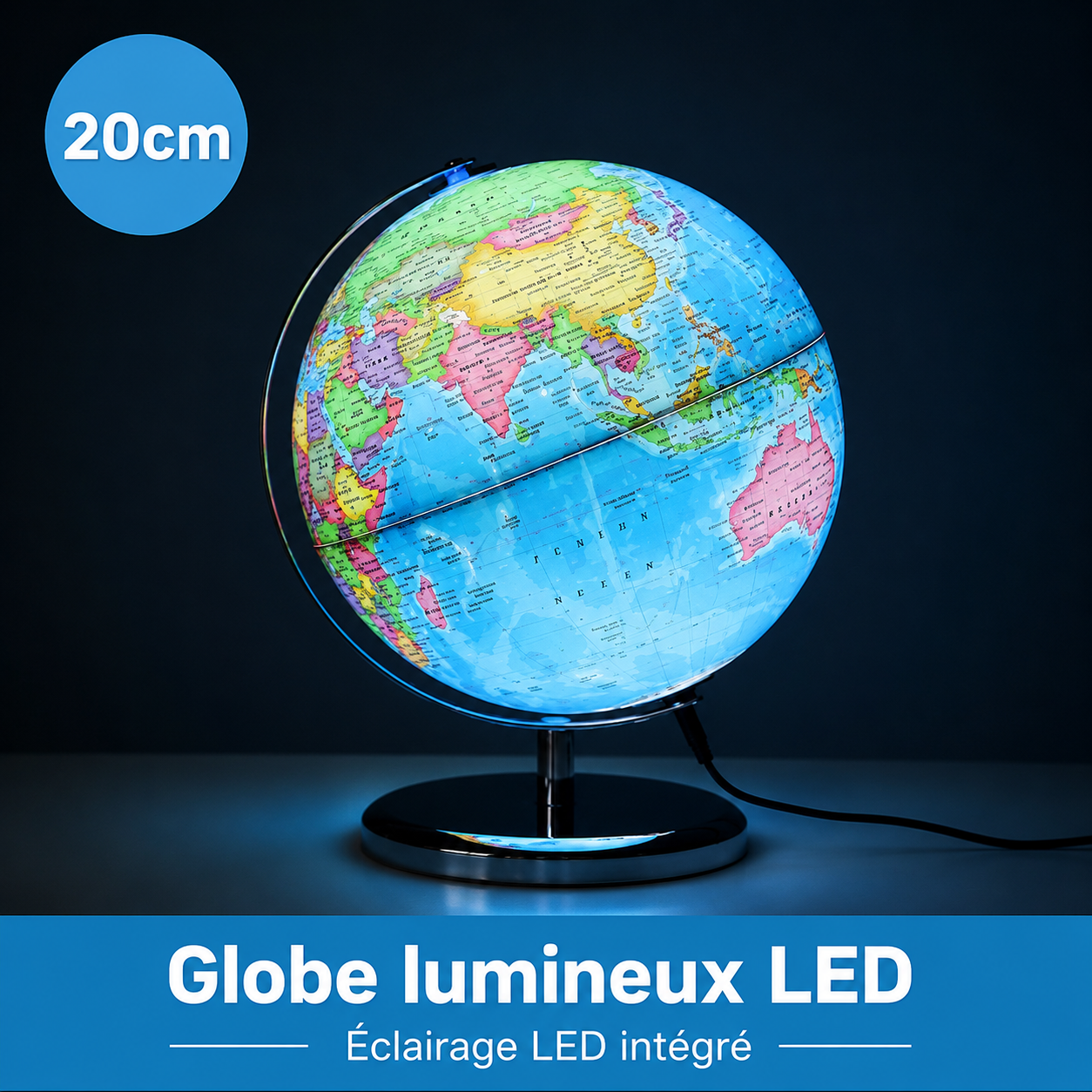 Lampe de chevet globe