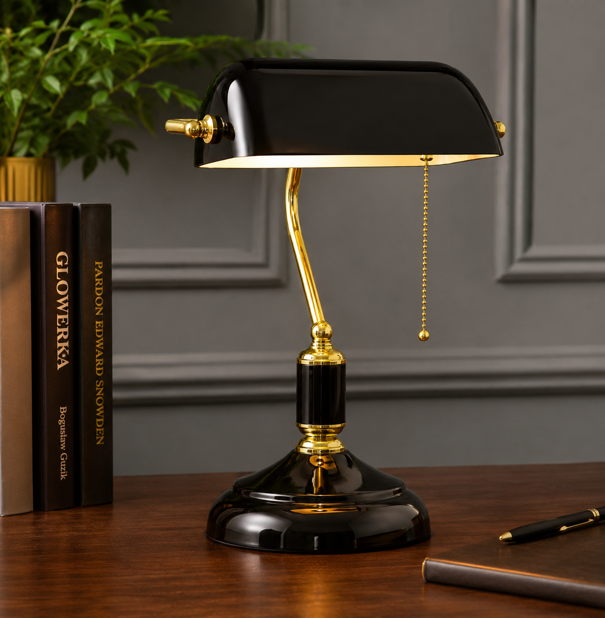 Lampe bibliothèque verte