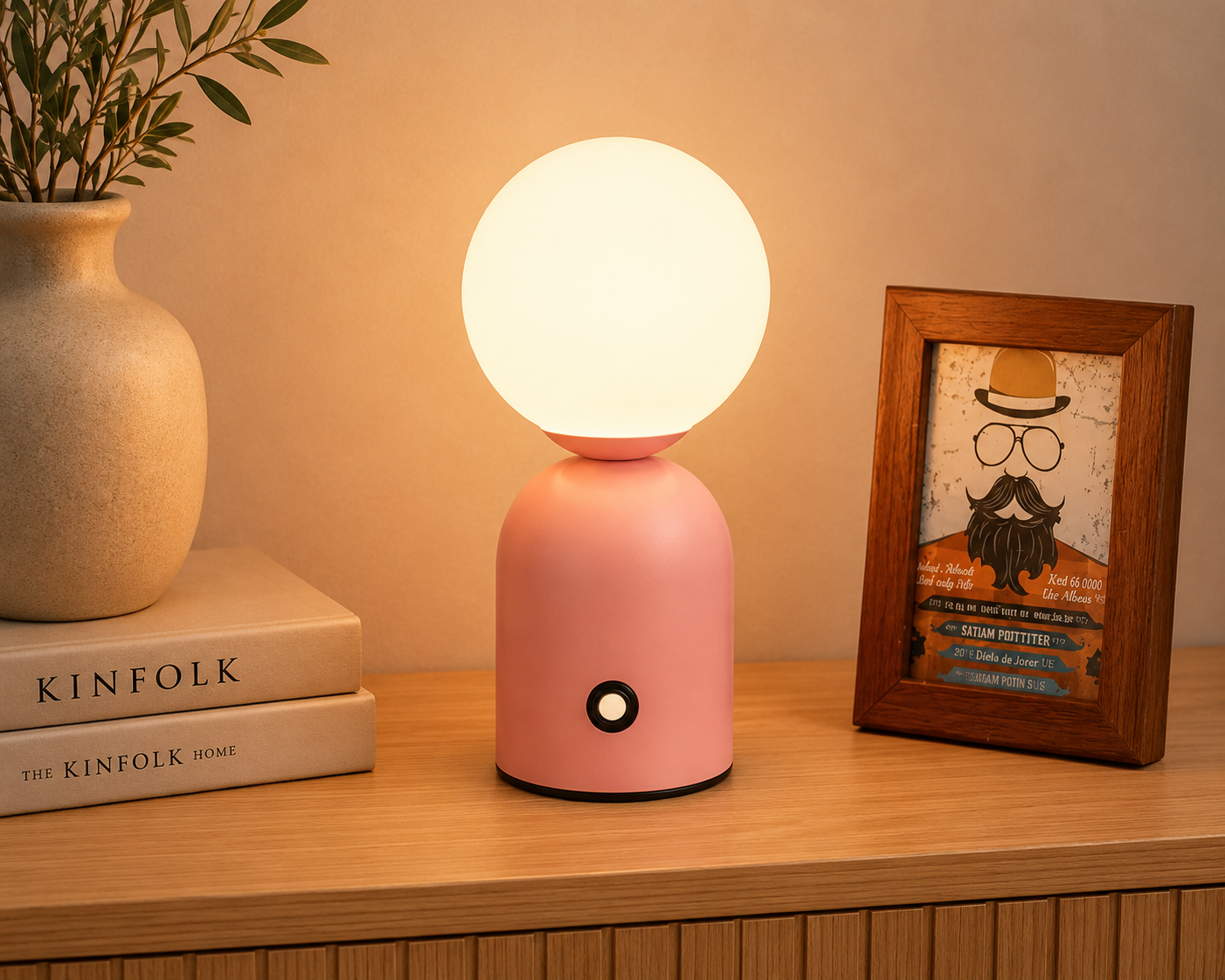 Lampe de table boule en verre