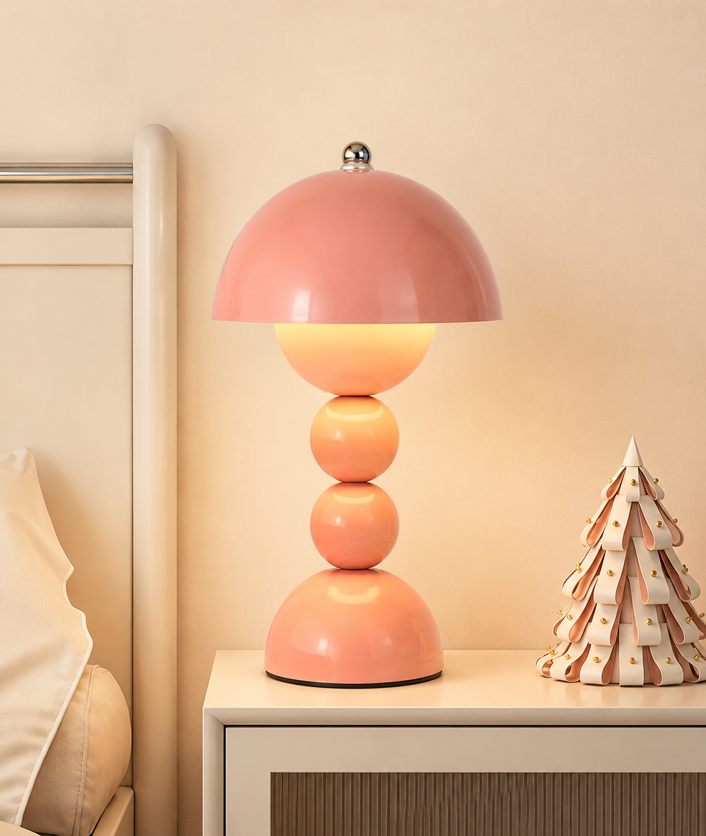 Lampe de chevet boule blanche