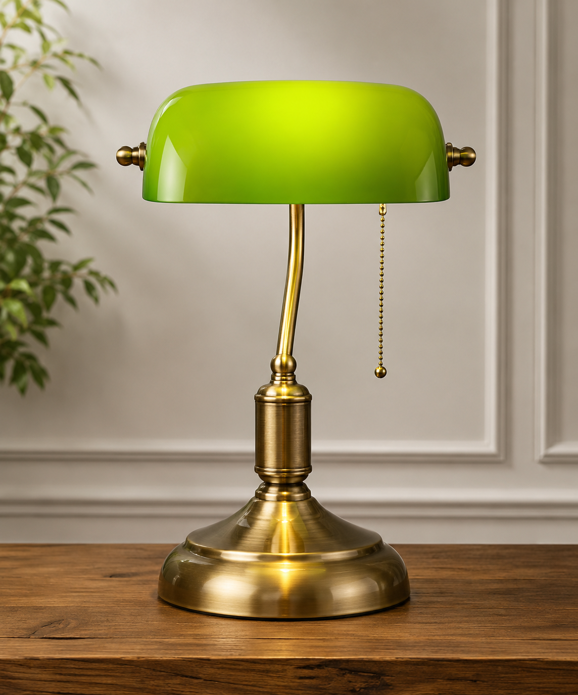 Lampe bibliothèque verte