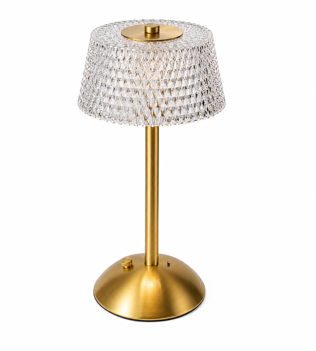 Lampe de chevet tactile dorée