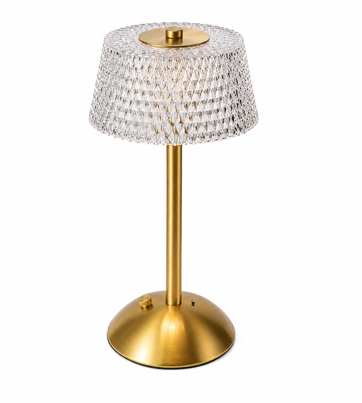 Lampe de chevet tactile dorée