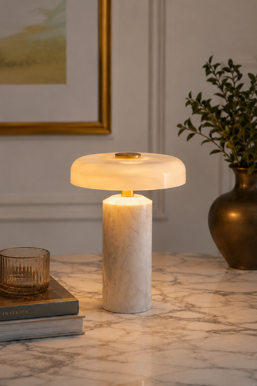 Lampe de chevet design marbre