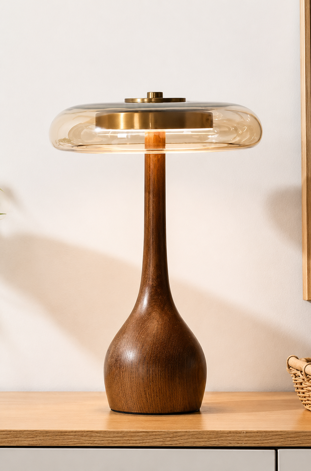 Lampe de chevet vintage bois