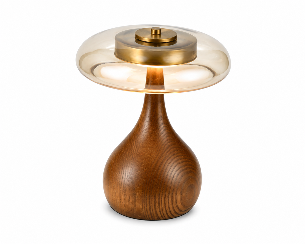 Lampe de chevet vintage bois